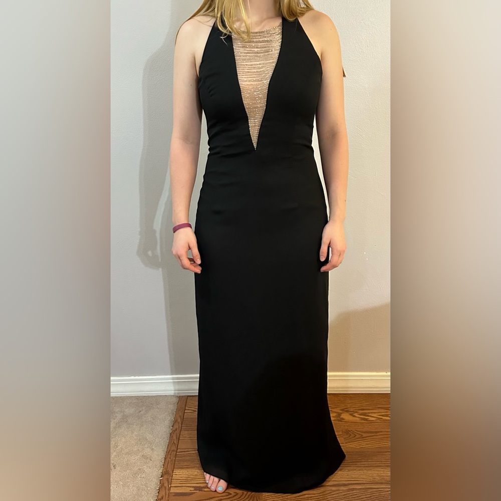 Arianna by Rachel Kaye black dress with breads